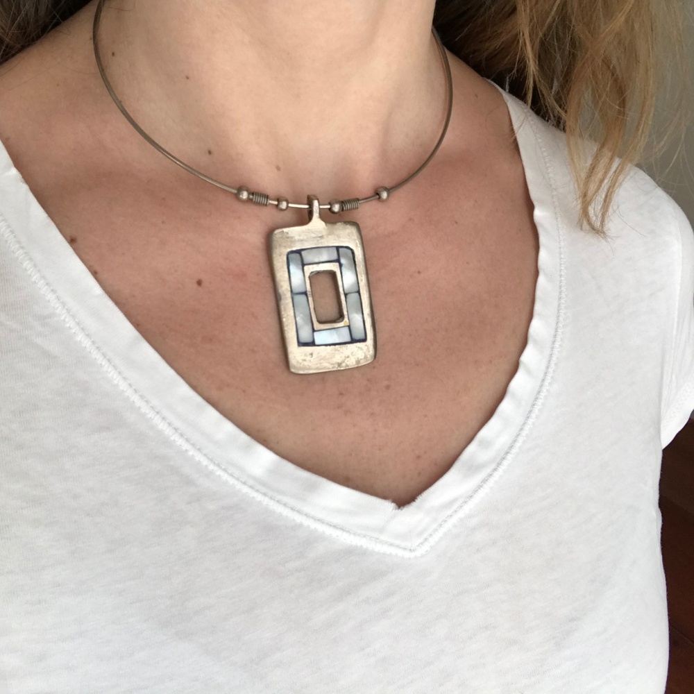 Sterling Silver Shell Inlay Slider